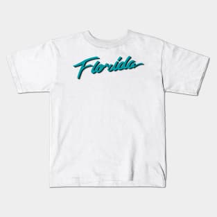 Florida Vice Teal Black Silver Kids T-Shirt